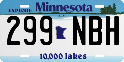 MN license plate 299NBH