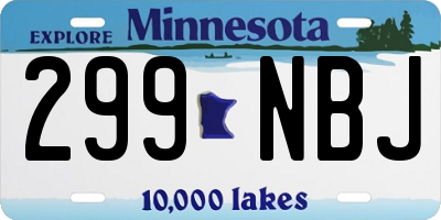 MN license plate 299NBJ