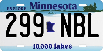 MN license plate 299NBL