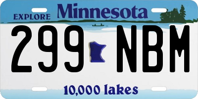MN license plate 299NBM