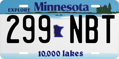 MN license plate 299NBT