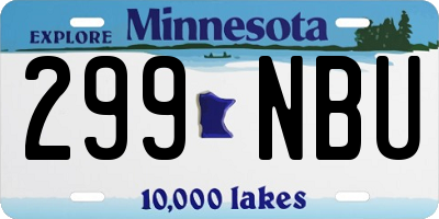 MN license plate 299NBU