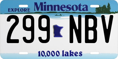 MN license plate 299NBV