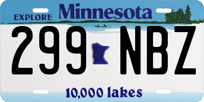 MN license plate 299NBZ