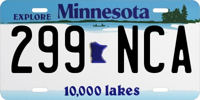 MN license plate 299NCA