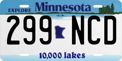 MN license plate 299NCD