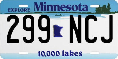 MN license plate 299NCJ