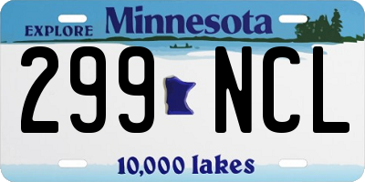 MN license plate 299NCL