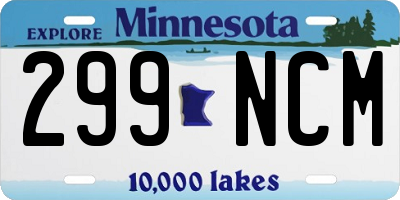MN license plate 299NCM