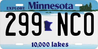 MN license plate 299NCO