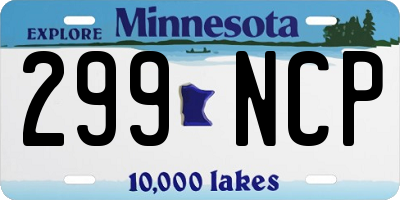 MN license plate 299NCP