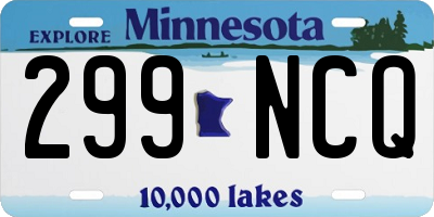 MN license plate 299NCQ