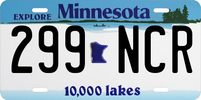 MN license plate 299NCR