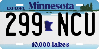 MN license plate 299NCU