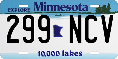 MN license plate 299NCV