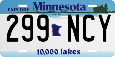 MN license plate 299NCY