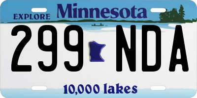 MN license plate 299NDA