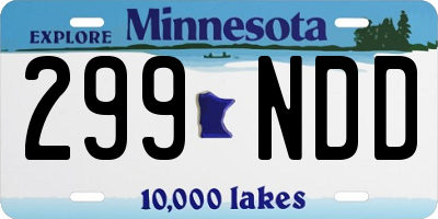 MN license plate 299NDD