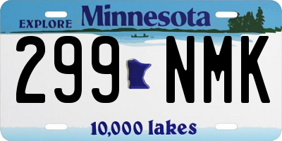 MN license plate 299NMK