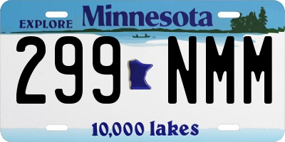 MN license plate 299NMM