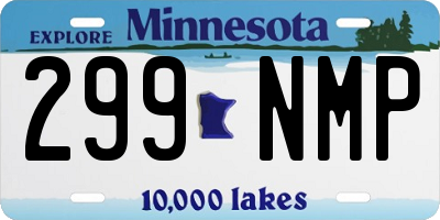MN license plate 299NMP
