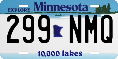 MN license plate 299NMQ