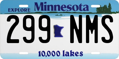 MN license plate 299NMS