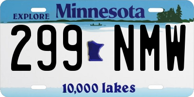 MN license plate 299NMW