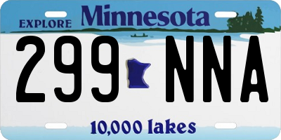 MN license plate 299NNA