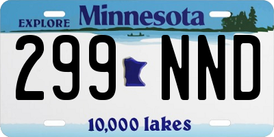 MN license plate 299NND