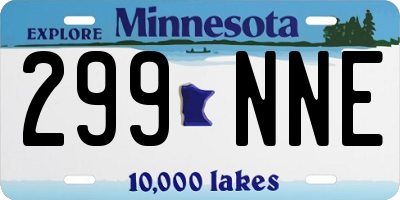 MN license plate 299NNE