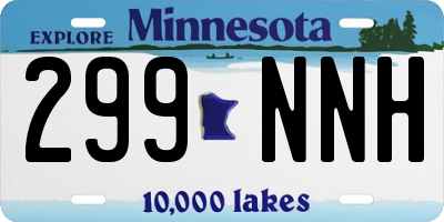MN license plate 299NNH