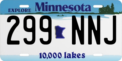 MN license plate 299NNJ
