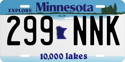 MN license plate 299NNK