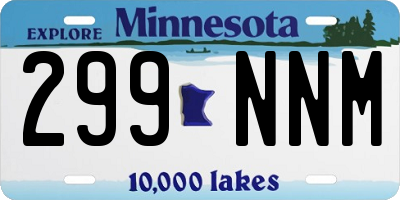 MN license plate 299NNM