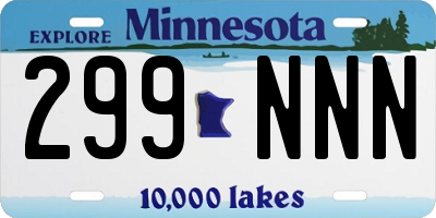 MN license plate 299NNN