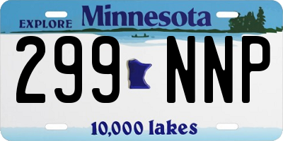 MN license plate 299NNP