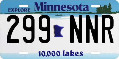 MN license plate 299NNR