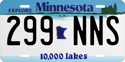MN license plate 299NNS