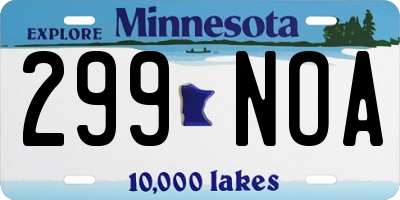 MN license plate 299NOA