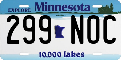MN license plate 299NOC