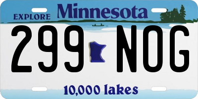 MN license plate 299NOG