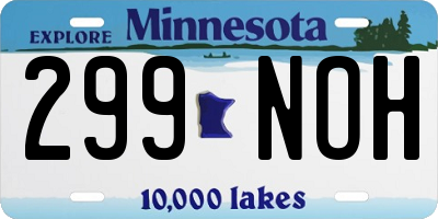 MN license plate 299NOH