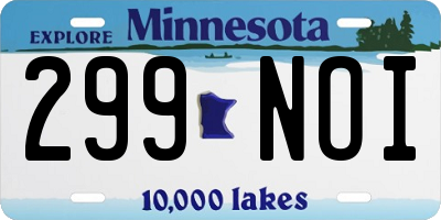 MN license plate 299NOI