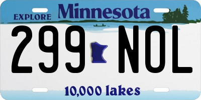 MN license plate 299NOL