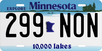 MN license plate 299NON