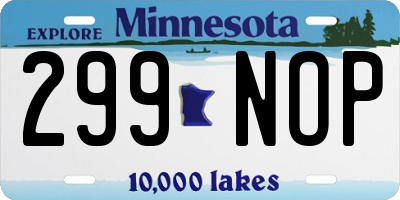 MN license plate 299NOP