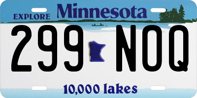 MN license plate 299NOQ