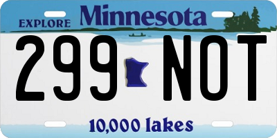 MN license plate 299NOT