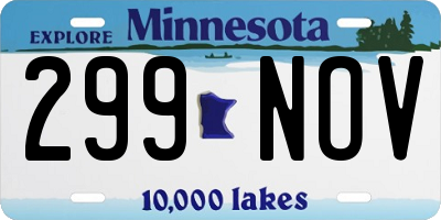 MN license plate 299NOV